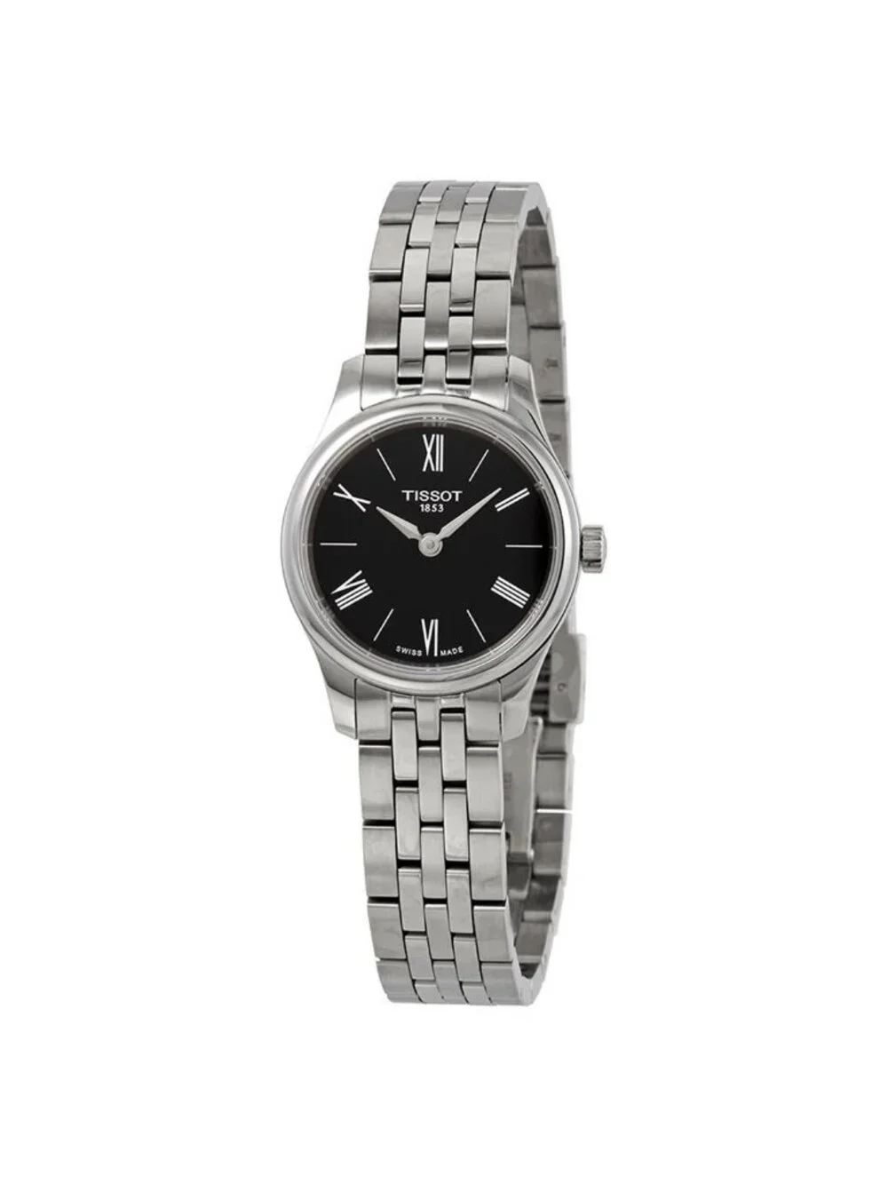 NWT Tissot Tradition Black Dial Stainless Steel Ladies Watch